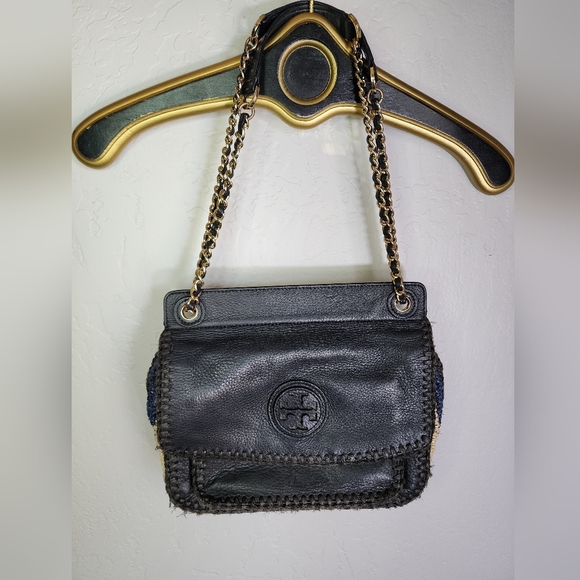 Tory Burch Small Marion Crochet Straw Saddlebag - Picture 3 of 16